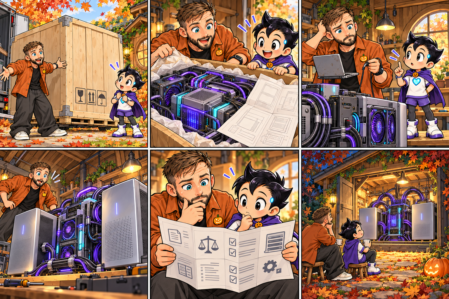Une immense caisse arrive devant le petit atelier ; Hugo s’enthousiasme et iAstro ouvre de grands yeux.